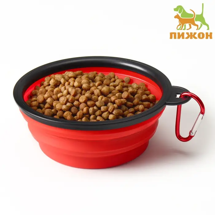 Миска силиконовая, складная, 350 мл, 13 см, красная Миска силиконовая, складная, 350 мл, 13 см, красная