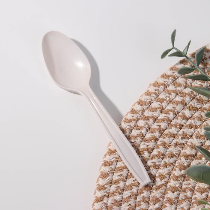Набор одноразовых ложек из кукурузного крахмала Nature, 14 см, 6 шт Набор одноразовых ложек из кукурузного крахмала Nature, 14 см, 6 шт