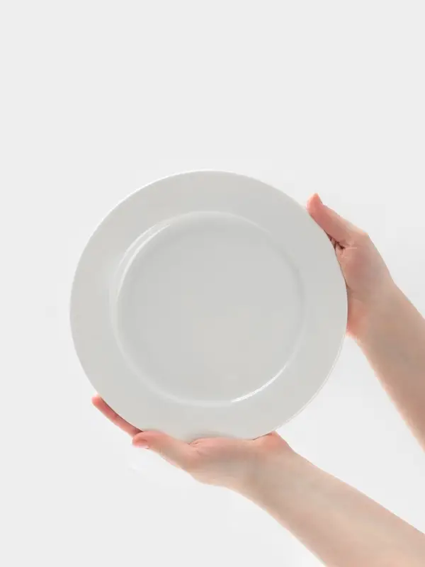 Тарелка Hanna Kn&ouml;vell, d=23 см, с бортом, фарфор, белая