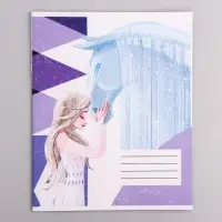 Тетрадь в клетку 12 листов, 5 видов МИКС, обложка мелованная бумага, &laquo;Холодное сердце&raquo;