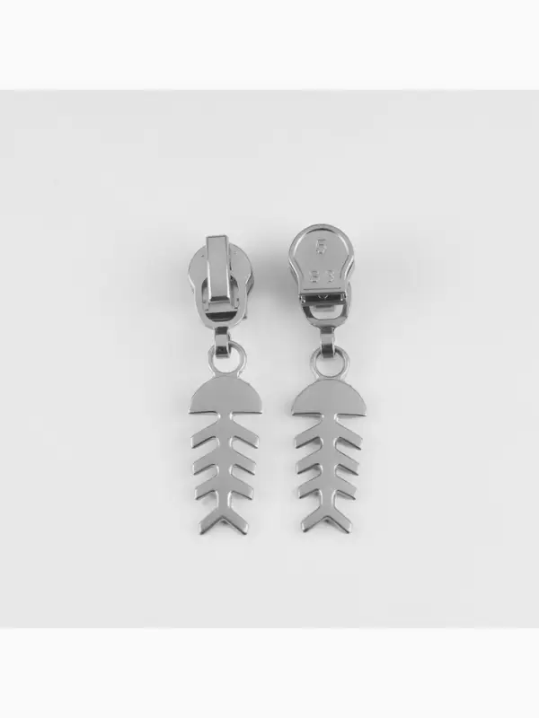 Бегунок для молнии &laquo;Спираль&raquo;, №5, &laquo;Рыба&raquo;, 10 шт., цвет никель