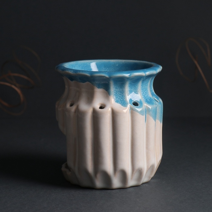 Аромалампа керамика  Аромалампа керамика "Греческая амфора" синий 9х9х9,5 см