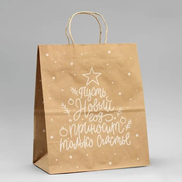 Пакет подарочный новогодний крафтовый «Новый год», 24 х 28 х 14 см Пакет подарочный новогодний крафтовый «Новый год», 24 х 28 х 14 см