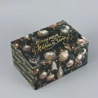 Коробка подарочная складная &laquo;Новогодние шары&raquo;, 22&times;15&times;10 см