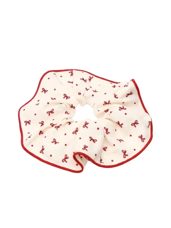 Резинка для волос "Орбита гранд" бантики, 15 см, молочно-красный