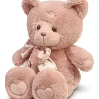 Мягкая игрушка "Медведь Ляля, с бантом", цвет пудровый, 25 см МЛяля/25/131-3