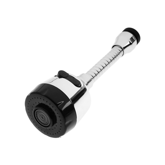 Аэратор ZEIN, регулировка потока, на гибком шланге, 150 мм, 2 режима, пластик, хром/черный Аэратор ZEIN, регулировка потока, на гибком шланге, 150 мм, 2 режима, пластик, хром/черный