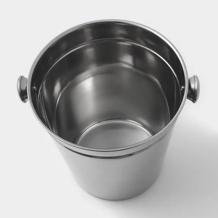 Ведро для льда Доляна, 4.5 л, 20.5&times;20.5 см, нержавеющая сталь, хромированное