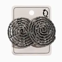 Серьги клипсы для ушей QF &laquo;Гипноз&raquo;, цвет чернёное серебро