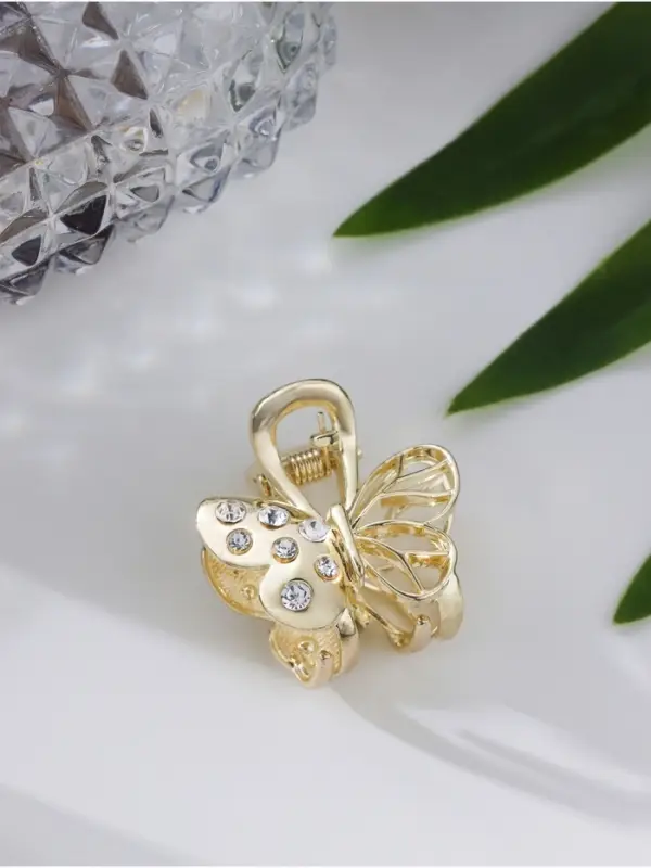 Крабик для волос &laquo;Оливия&raquo;, бабочка, 2.5 см, золотистый