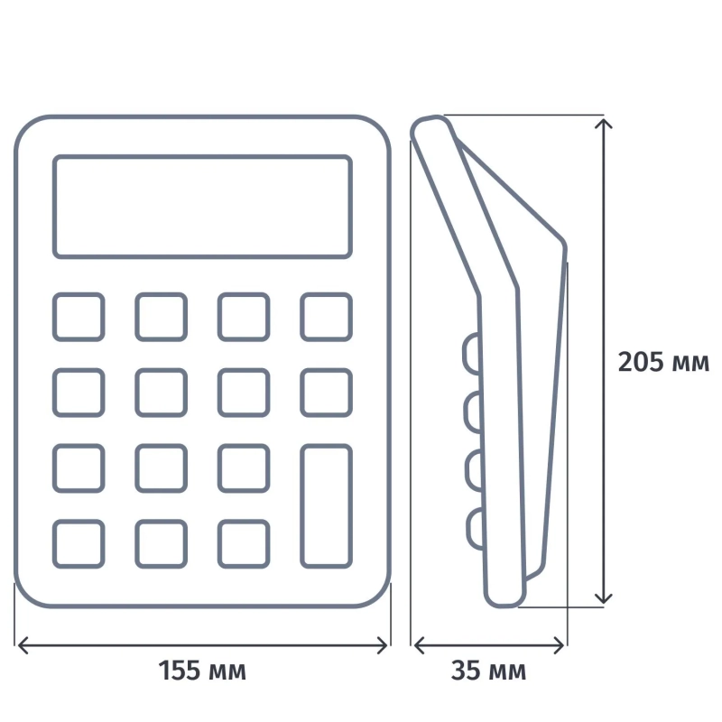 Калькулятор настольный Attache CDB1601-BK 16-разрядный черный 205x155x35 мм