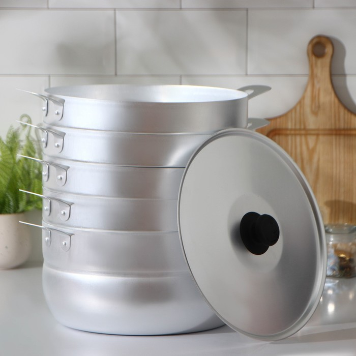 Манты-казан, 6 л, с 4 сетками, d=26 см, высота секции 5 см,металлическая крышка Манты-казан, 6 л, с 4 сетками, d=26 см, высота секции 5 см,металлическая крышка