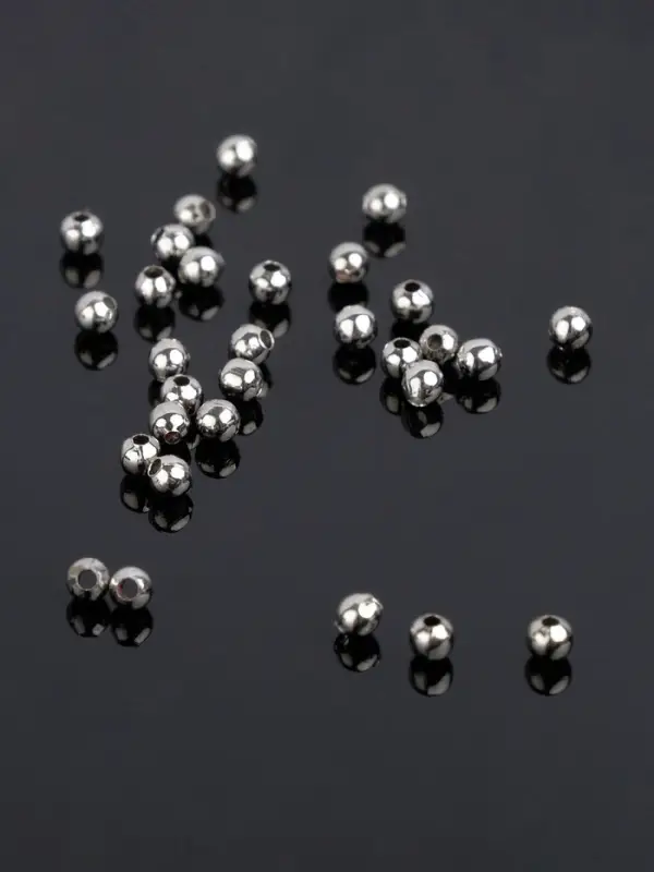 Кримп - зажимная бусина СМ-369, набор 30 шт. 2.4 мм, цвет серебро