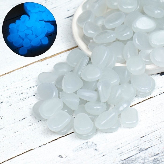 Декоративные камни для аквариума, светящиеся, 20 мм, 200 г, белые Декоративные камни для аквариума, светящиеся, 20 мм, 200 г, белые