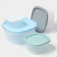 Набор пищевых контейнеров SparkPlast BioFresh, 4 шт.: 230 мл, 500 мл, 900 мл, 1.55 л, пластик, крышка МИКС