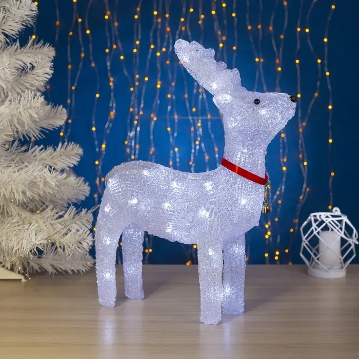 Светодиодная фигура &laquo;Оленёнок гордый&raquo; 30&times;40&times;11 см, акрил, 40 LED, 220 В, свечение белое