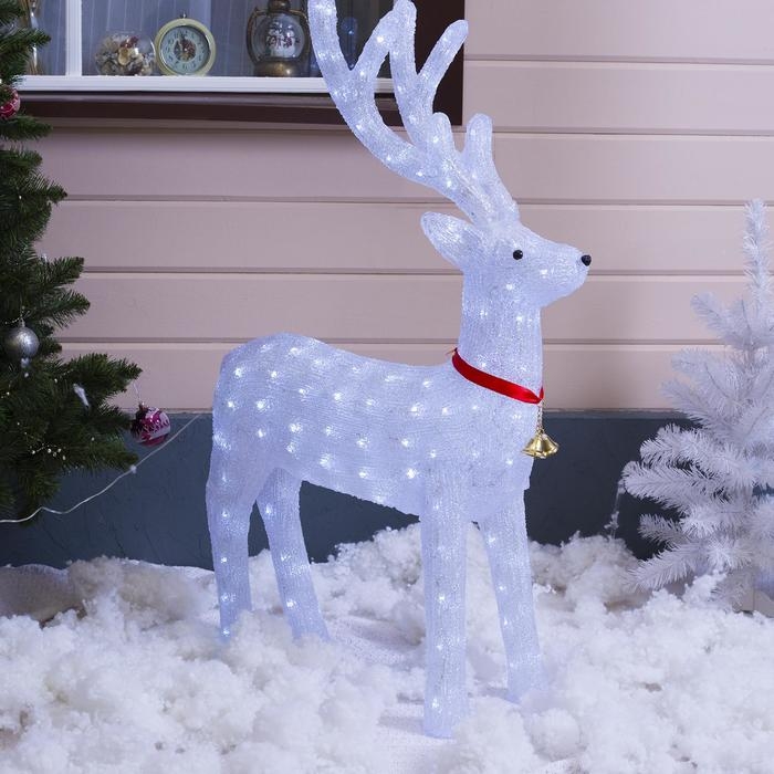 Светодиодная фигура «Олень» 70 × 115 × 25 см, акрил, 180 LED, 8 режимов, 24 В, свечение белое Светодиодная фигура «Олень» 70 × 115 × 25 см, акрил, 180 LED, 8 режимов, 24 В, свечение белое