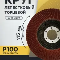 Круг лепестковый торцевой ТУНДРА, 115&times;22 мм, Р100