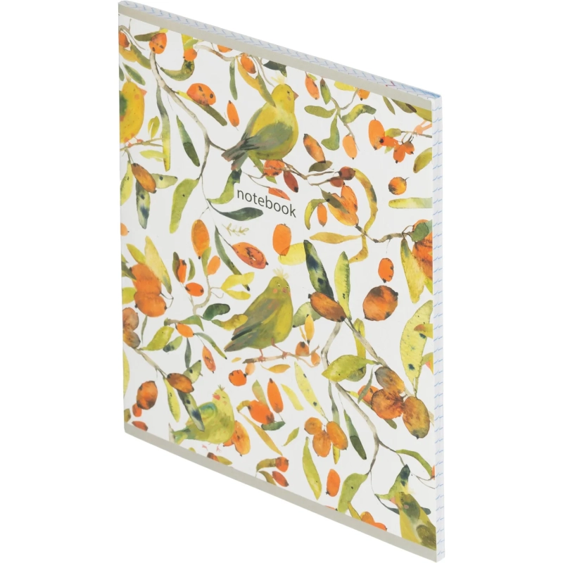 Бизнес-тетрадь Принты А5 48л, клетка, обл. мел. картон, скрепка,птицы