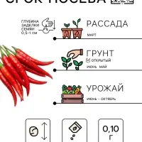 Семена Перец острый &laquo;Кайенский&raquo; 0.1 г, &laquo;Рецепты дедушки Никиты&raquo;