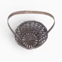 Корзина плетёная, бамбук, d=13xH9.5/28 см, серый