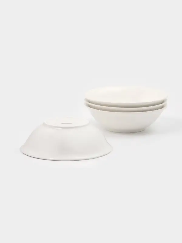Тарелки глубокие Доляна White Label, набор 4 шт., 950 мл, 20&times;6.5 см, фарфор, белые