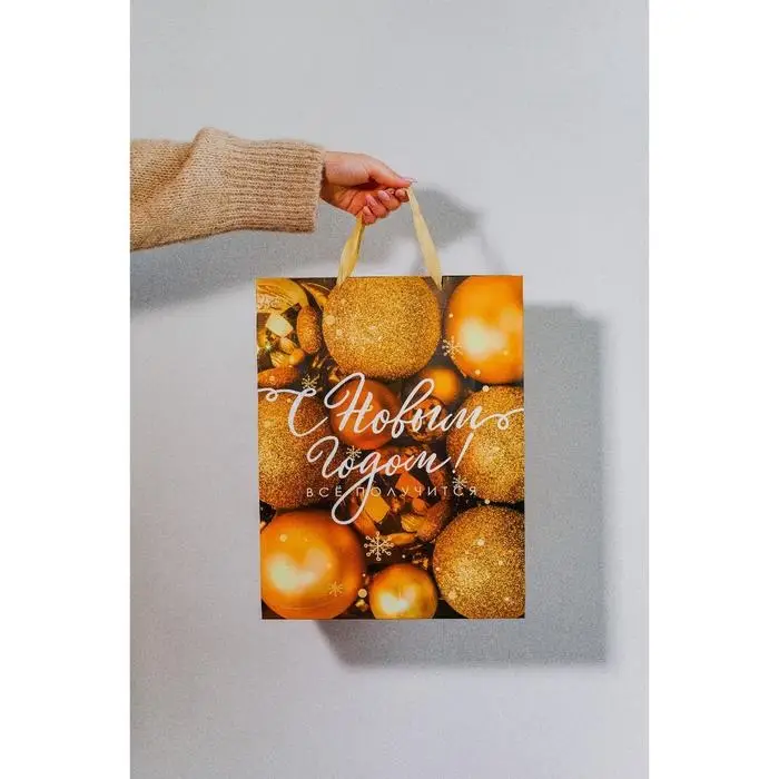 Пакет подарочный новогодний ламинированный «Всё получится!», L 31 х 40 х 11.5 см