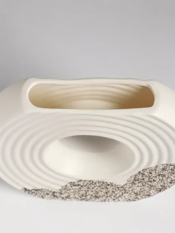 Ваза настольная керамика Ваза настольная керамика "Паскуаль" 16х19 см, бело-серый