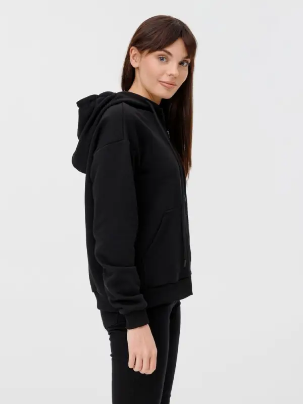 Толстовка унисекс оверсайз на молнии Zippy Terry, черная, размер XS/S