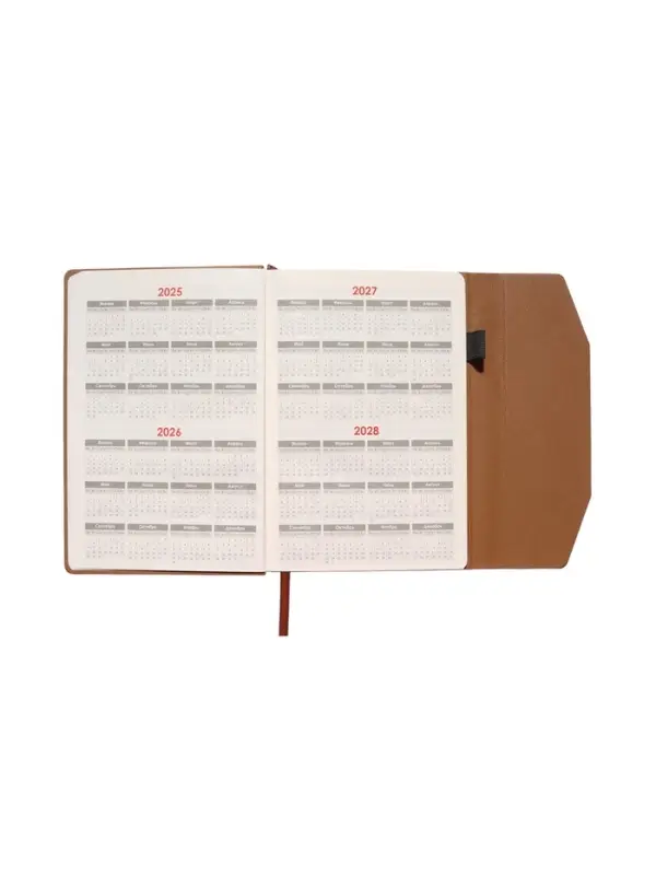 Ежедневник недатированный формат А5, с клапаном, 112л, линия, пвх, Коричневый Ежедневник недатированный формат А5, с клапаном, 112л, линия, пвх, Коричневый