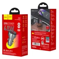 Переходник Z50 АЗУ на USB QC3.0 + Type-C PD30W HOCO серый