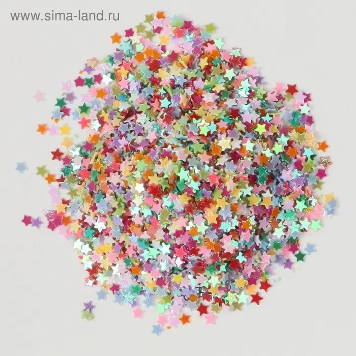 Глиттер в баночке "Звёздочки" МИКС р-р 3 мм 6 гр 5х2х2 см