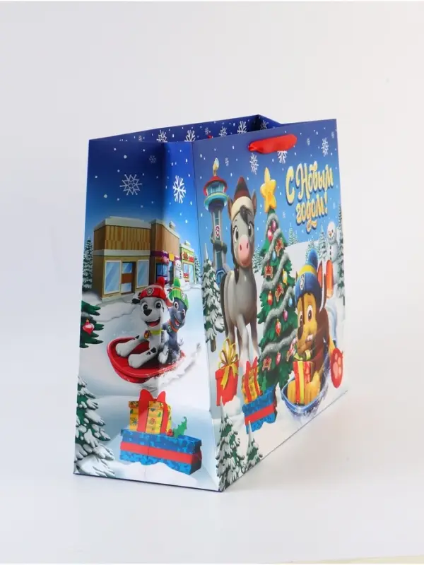 Пакет подарочный «С Новым годом!», Щенячий патруль,  XL 40 × 49 × 19 см