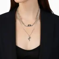 Кулон &laquo;Цепь&raquo;, фламинго, цвет серебро