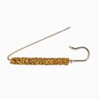 Булавка &laquo;Вечеринка&raquo;, стразы, 7 см, цвет золото