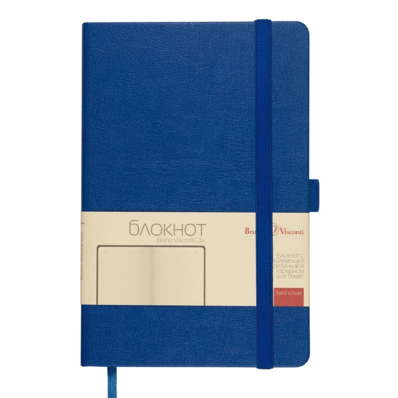 Блокнот А5 80л Bruno Visconti CITY на резинке синий 3-698/06