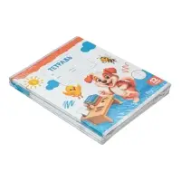 Тетради 10 штук 12 листов в линейку Calligrata KIDS, серые листы, блок №2, 5 видов
