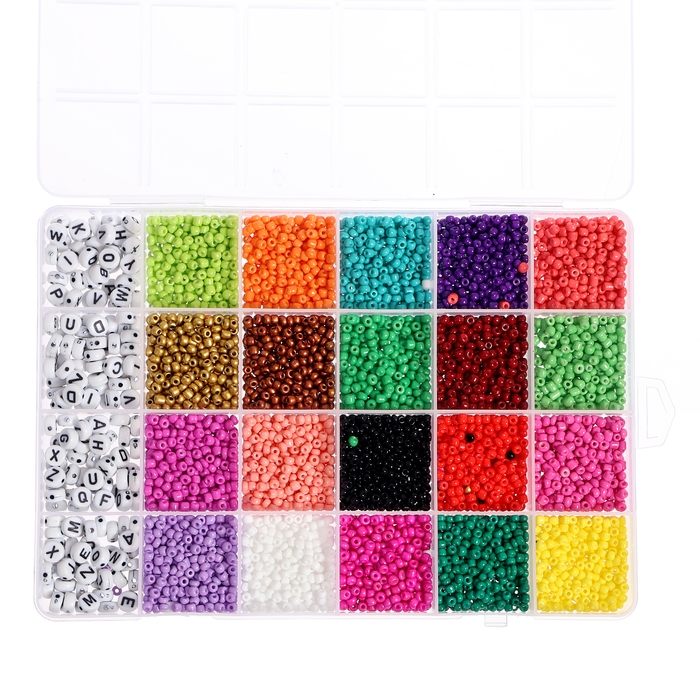 Набор для творчества «Создай своё украшение», бисер, буквы, 24 вида Набор для творчества «Создай своё украшение», бисер, буквы, 24 вида