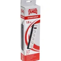 Сетевой фильтр TANGO, 5 гнезд с 2&times;USB, 1,8м, 10 А, 2200 Вт, с з/к, черный