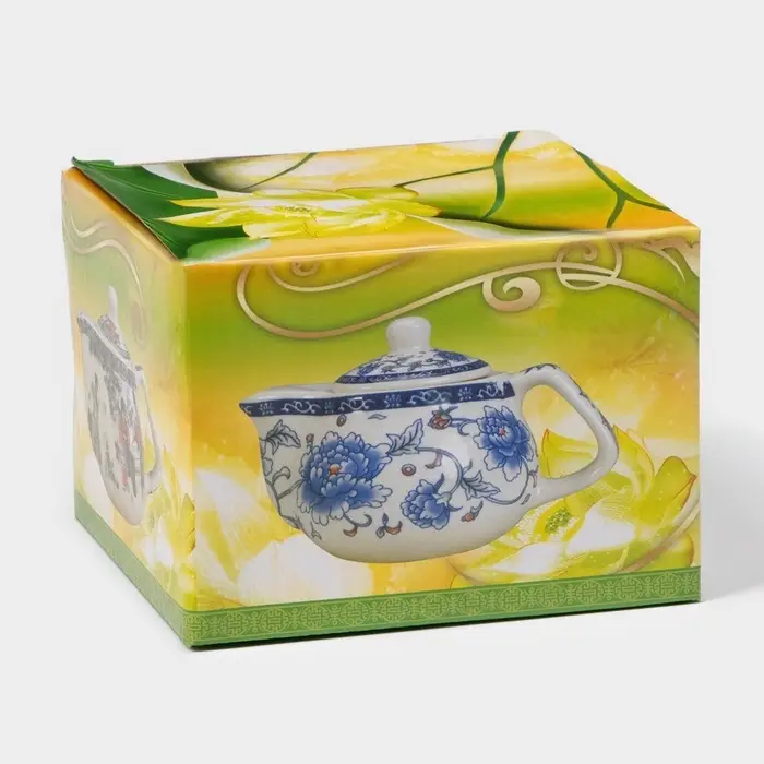 Чайник керамический заварочный с металлическим ситом &laquo;Цветы&raquo;, 200 мл