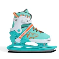 Коньки детские раздвижные BlackAqua, р. 31-34, для фитнеса, мятные, оранжевые Коньки детские раздвижные BlackAqua, р. 31-34, для фитнеса, мятные, оранжевые