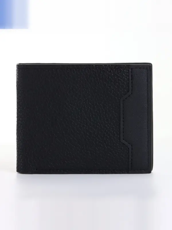 Портмоне мужское, без застёжки, чёрное