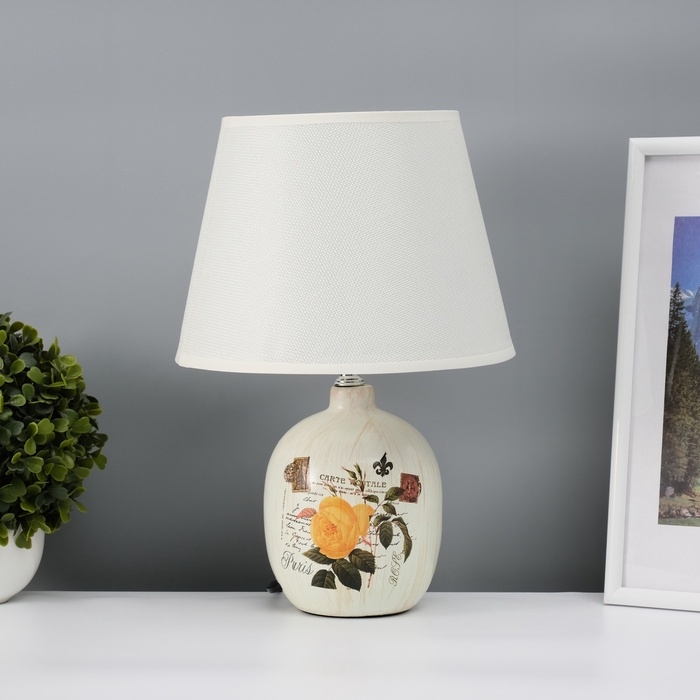 Настольная лампа с абажуром RISALUX «Аджена», Е14, 40 Вт, 22.5×22.5×32.5 см Настольная лампа с абажуром RISALUX «Аджена», Е14, 40 Вт, 22.5×22.5×32.5 см