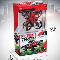 Квадрокоптер радиоуправляемый Flashdrone, работает от аккумулятора, цвет красный