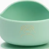 Тарелка детская на присоске и ложка, бирюзовый, Mum&Baby Тарелка детская на присоске и ложка, бирюзовый, Mum&Baby