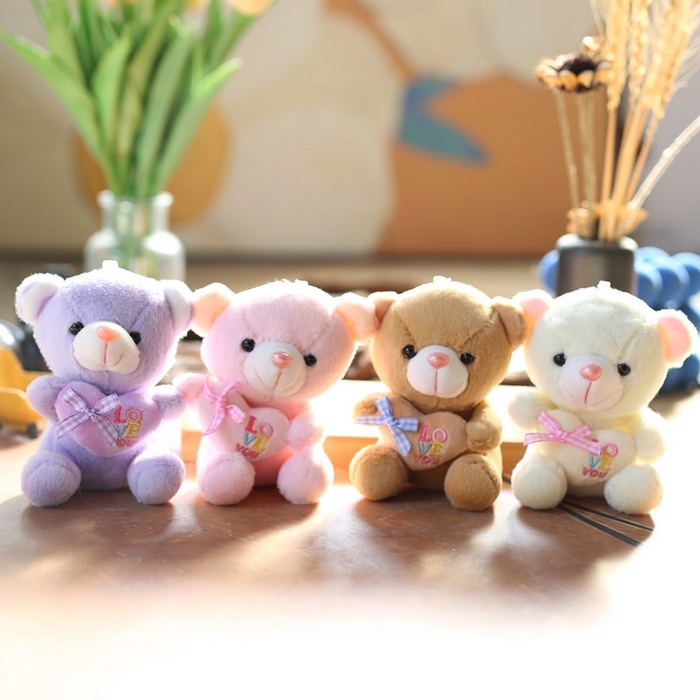 Мягкая игрушка «Медведь с сердцем», на брелоке, 12 см, цвет МИКС Мягкая игрушка «Медведь с сердцем», на брелоке, 12 см, цвет МИКС