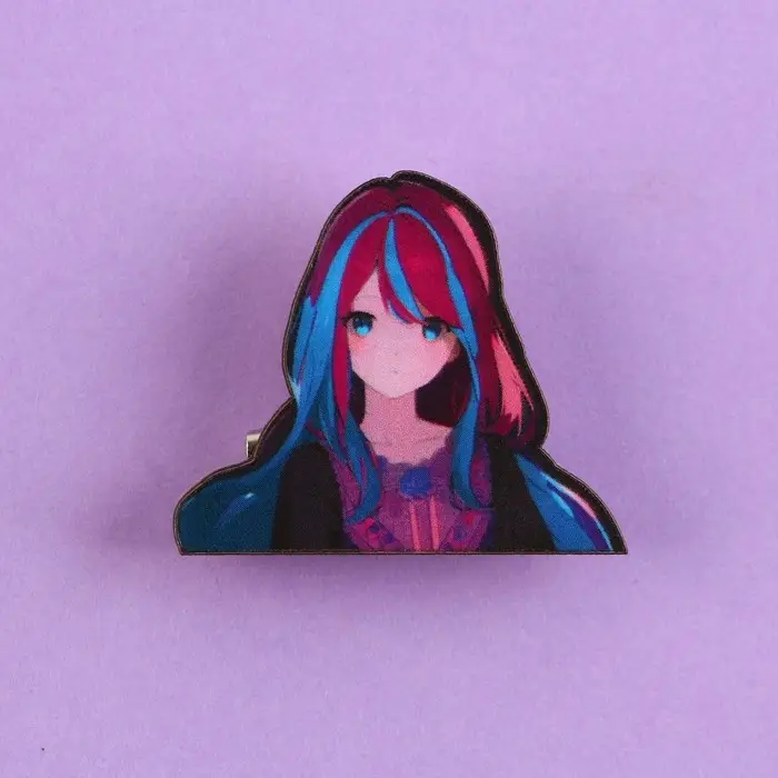 Значок деревянный «Девушка в цветах», аниме , 3,3 х 2,8 см Значок деревянный «Девушка в цветах», аниме , 3,3 х 2,8 см