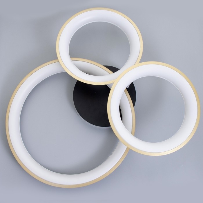 Люстра с ПДУ Люстра с ПДУ "Анелло" 3хLED 3000-6000К 184Вт черно-золотой 85х78х21 см BayerLux