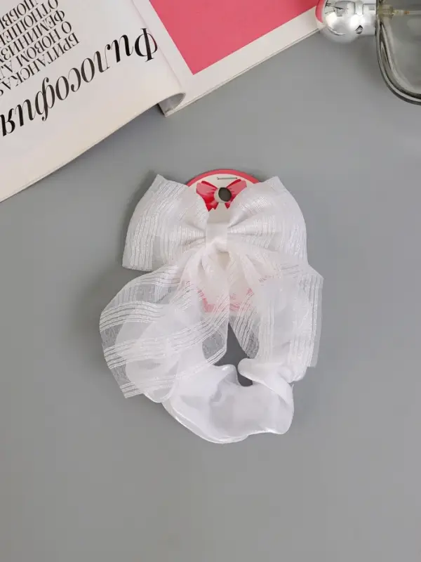 Набор для волос Выбражулька &laquo;Школьница&raquo;, резинка 10 см, зажим 9 см, полоски объём, белый