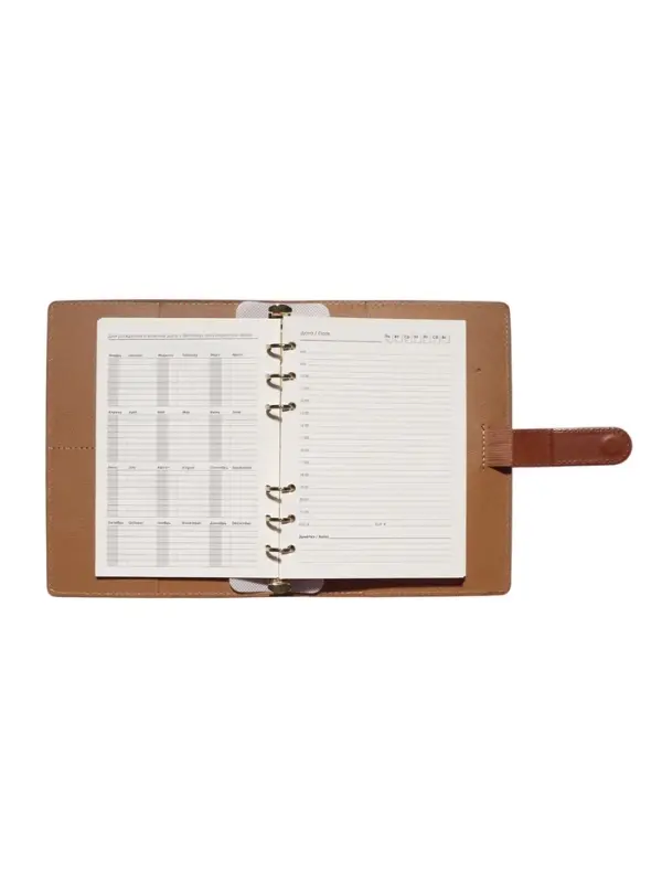 Органайзер на кольцах, C6, с хлястиком, 80л, линия, к/зам, Коричневый Органайзер на кольцах, C6, с хлястиком, 80л, линия, к/зам, Коричневый